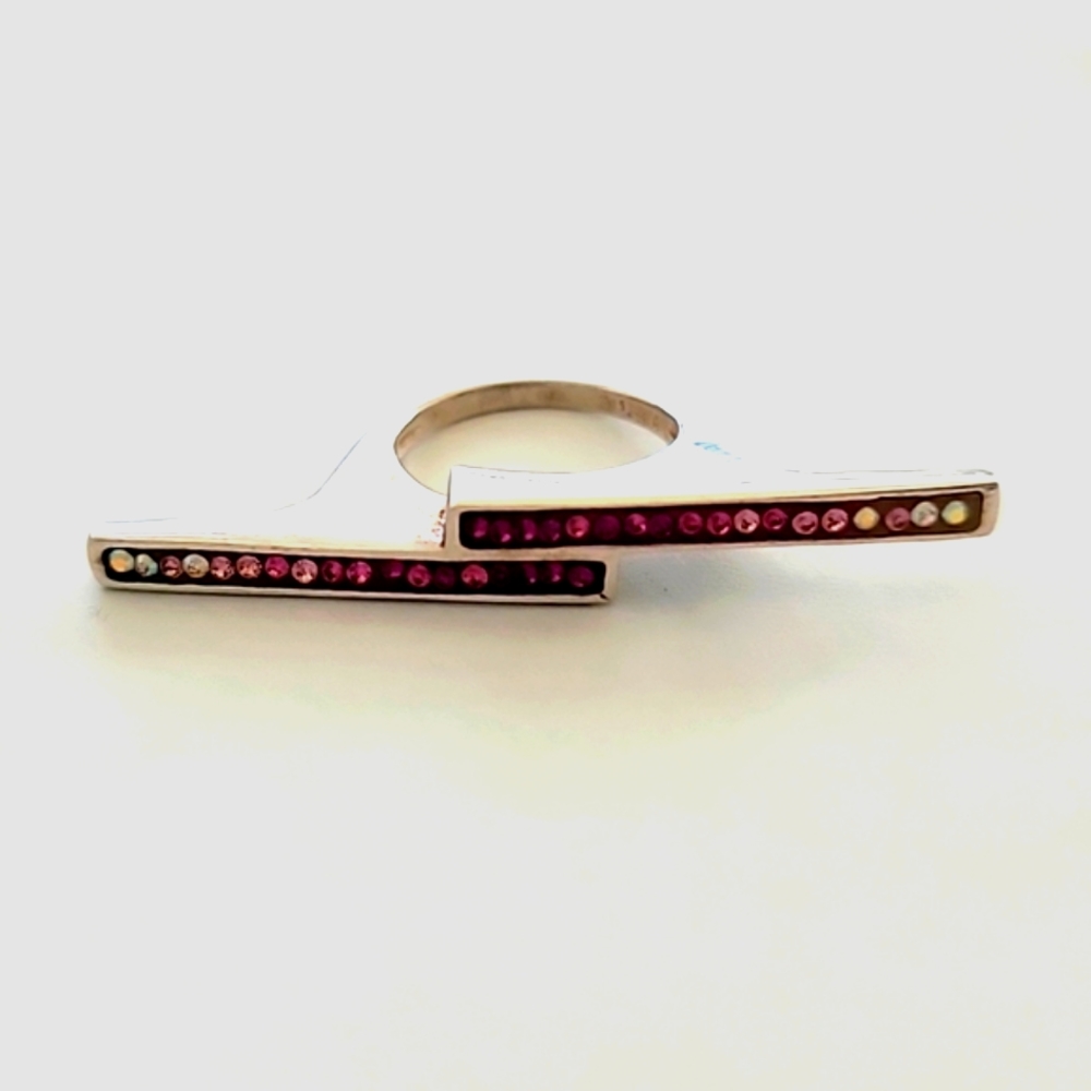 Sterling Silver w/ Pink Stones Ring